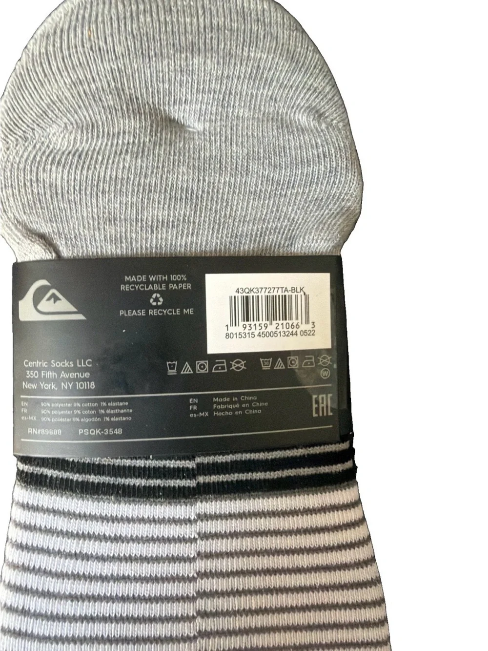 Quiksilver Men’s Black, White & Gray Low-Cut No-Show Socks - 5 Pack